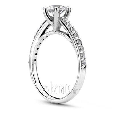 Contemporary Shared Prong  Engagement Ring  - view 2 of 5