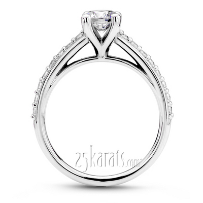 Contemporary Shared Prong  Engagement Ring  - view 3 of 5