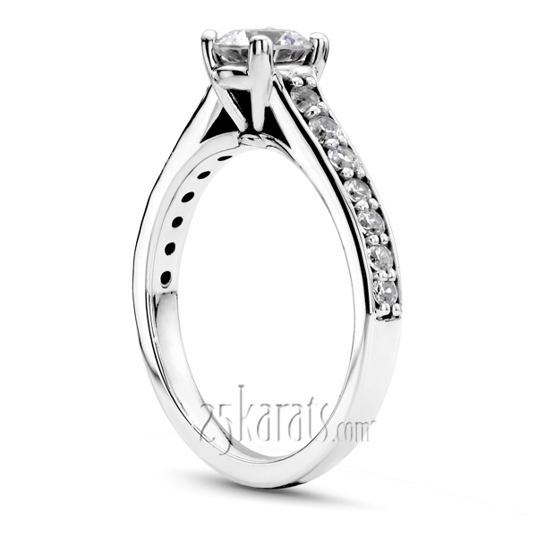 Classic Cathedral  Bead Setting Engagement Ring - view 2