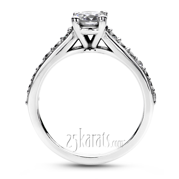 Classic Cathedral  Bead Setting Engagement Ring - view 3