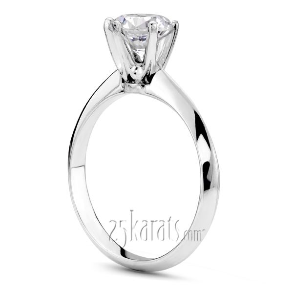 Designer Knife Edge Solitaire Engagement Ring  - view 2