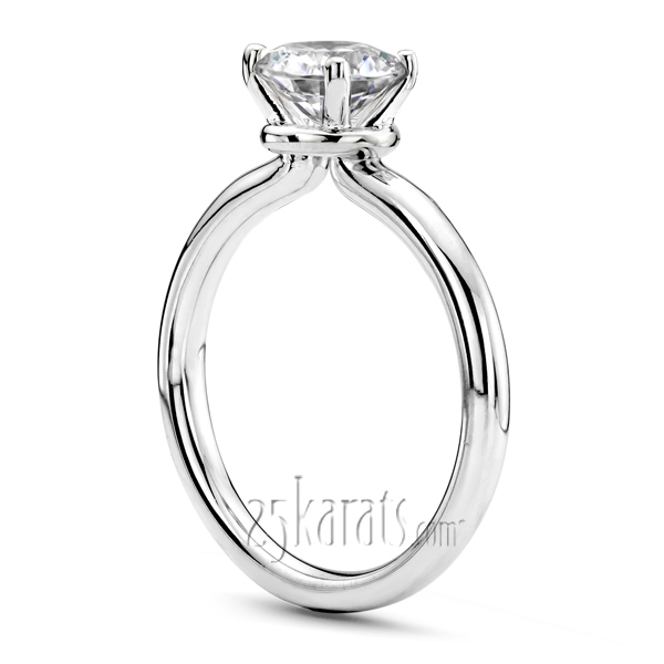 Designer 4 Prong Solitaire Engagement Ring - view 3