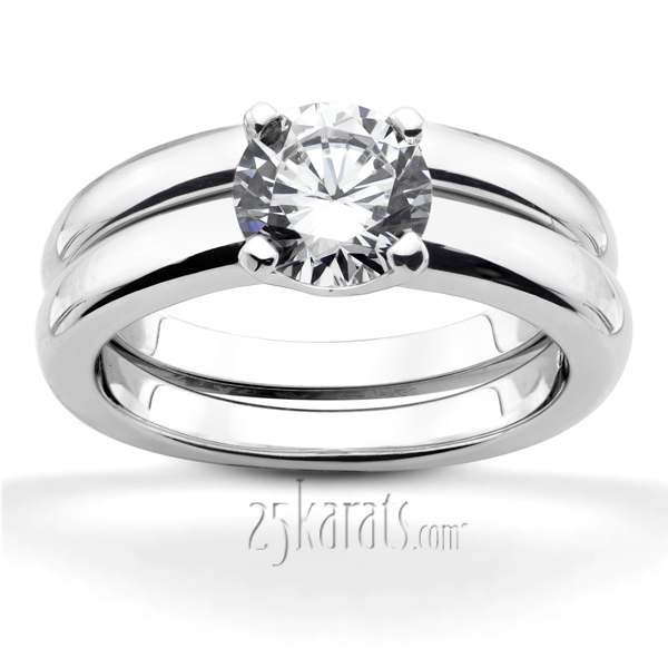 Four Prong Set Solitaire Diamond Bridal Ring  - view 4