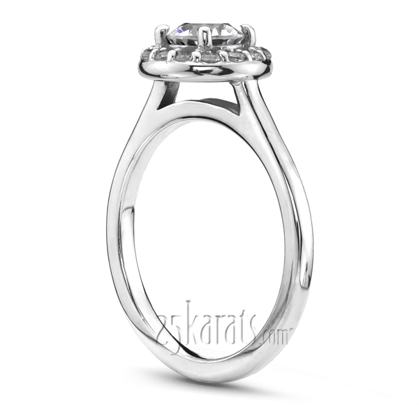 Halo Style Bead Set Diamond Engagement Ring  - view 1