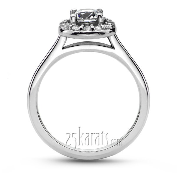 Halo Style Bead Set Diamond Engagement Ring  - view 2