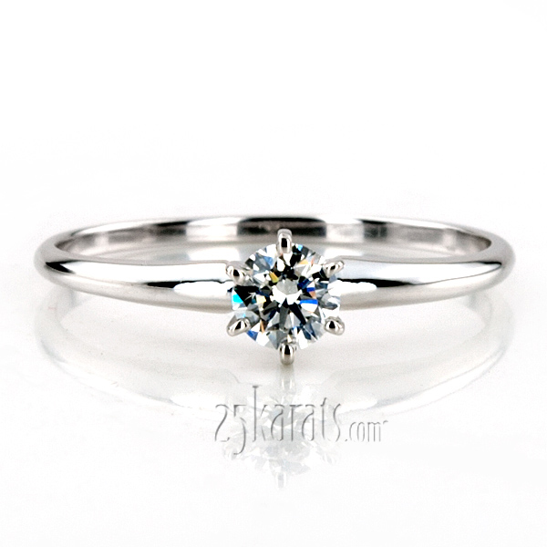 Round Cut 6-Prong Classic Solitaire Engagement Ring  - view 3