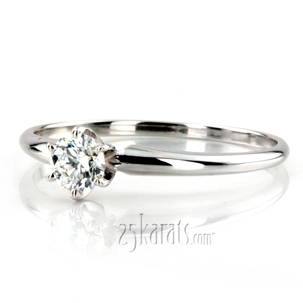 Round Cut 6-Prong Classic Solitaire Engagement Ring  - view 4