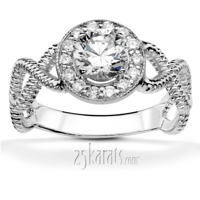 Fancy Wire Infinity Shank halo Engagement Ring (0.15 - 0.22 ct. tw.)