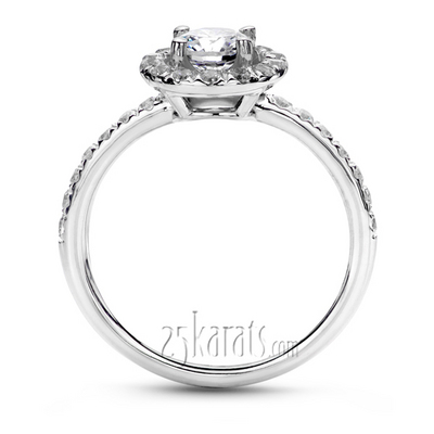 Pave Set Halo Engagement Ring For Prong Center (0.45 - 0.60 ct. tw.) - view 3 of 4