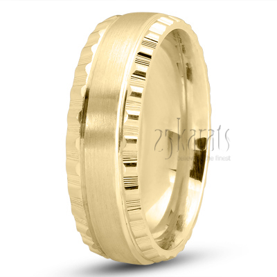 Grooved Edge Fancy Wedding Ring - view 2