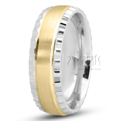 Grooved Edge Fancy Wedding Ring - view 3