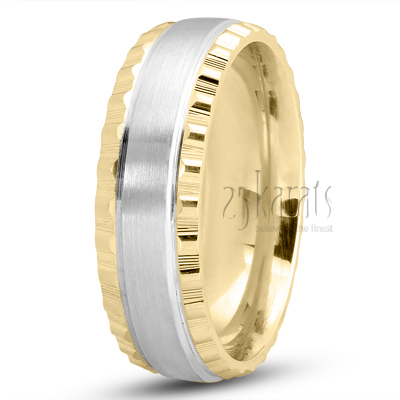 Grooved Edge Fancy Wedding Ring - view 4