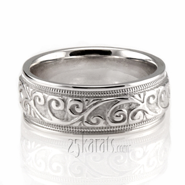 Elegant Antique Wedding Band  - view 4