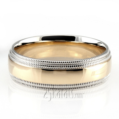 Double Milgrain Basic Design Wedding Band  - view 5 of 5