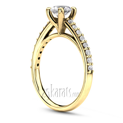 Contemporary Shared Prong  Engagement Ring  - view 4 of 5