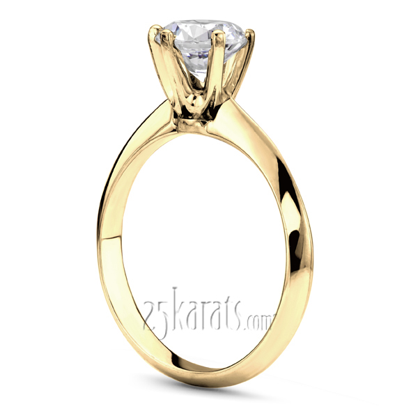 Designer Knife Edge Solitaire Engagement Ring  - view 4