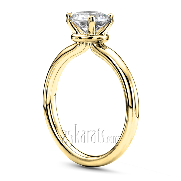 Designer 4 Prong Solitaire Engagement Ring - view 3