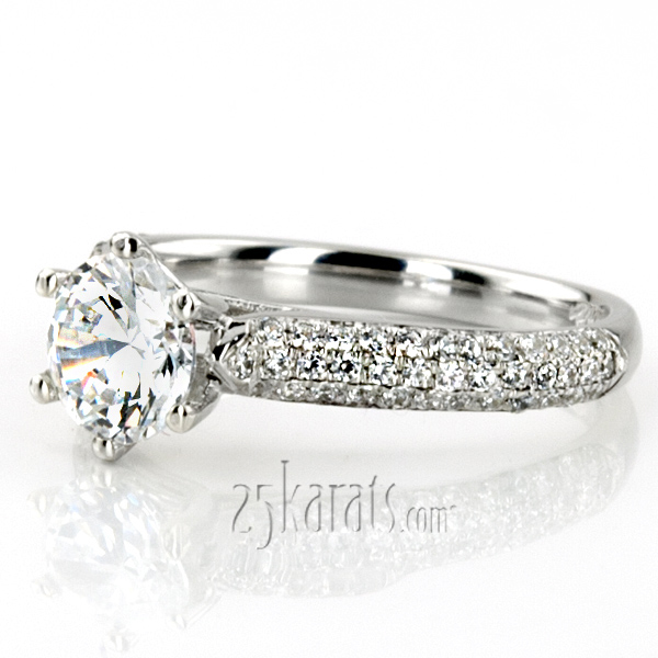 Trellis Center Micro Pave Engagement ring - view 1