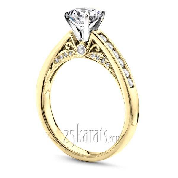 Cathedral Channel Set Diamond Engagement Ring (1/3 ct. t.w.) - view 3