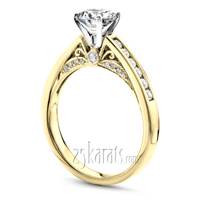 Cathedral Channel Set Diamond Engagement Ring (1/3 ct. t.w.) - view 3 of 10