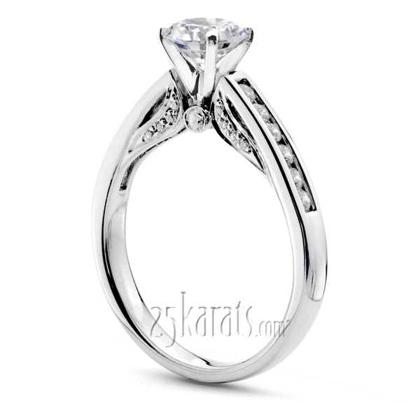 Cathedral Channel Set Diamond Engagement ring (1/3 ct. t.w.) - view 2