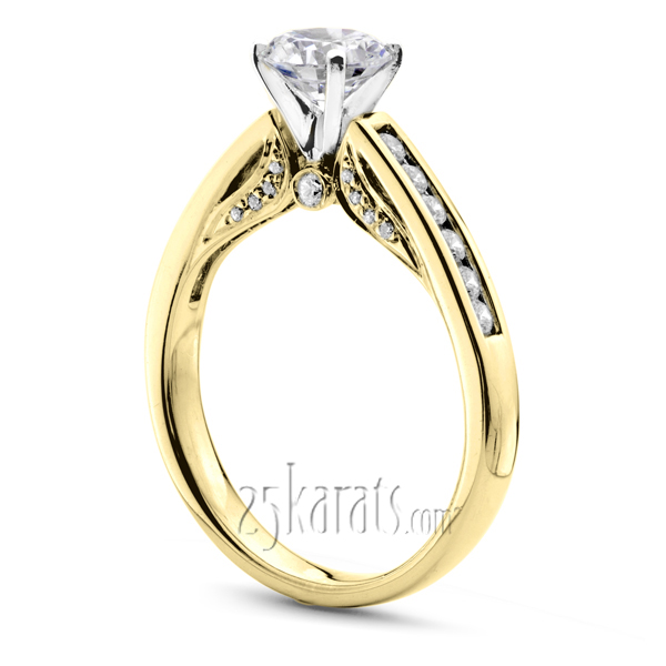 Cathedral Channel Set Diamond Engagement ring (1/3 ct. t.w.) - view 4