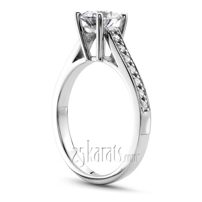 Pave Set In Channel Diamond Engagement Ring (1/5 ct. t.w.) - view 2 of 4