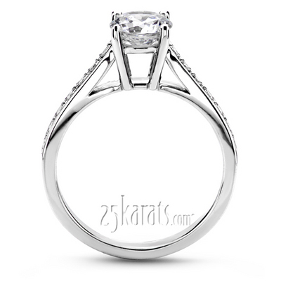 Pave Set In Channel Diamond Engagement Ring (1/5 ct. t.w.) - view 3 of 4