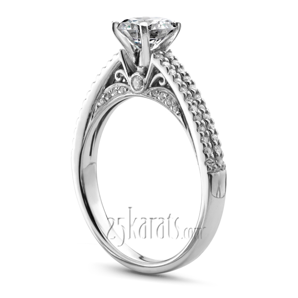 Split Shank With Scroll Work Diamond Engagement Ring (1/3 ct. t.w.) - view 2