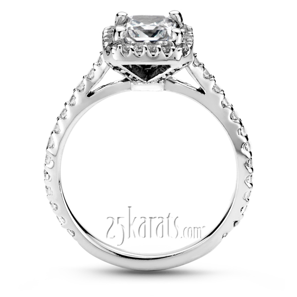 Princess Cut Diamond Halo Bridal Ring (0.62 t.c.w.) - view 3