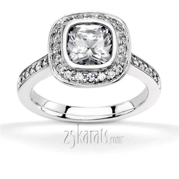 Cushioned Bezel Center Pave Engagement (0.43 ct. tw.) - view 1