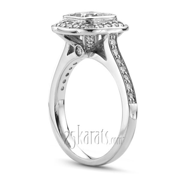 Cushioned Bezel Center Pave Engagement (0.43 ct. tw.) - view 2