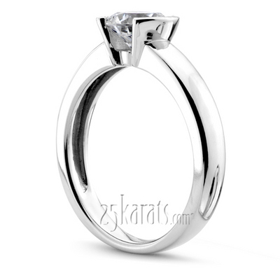 Half Bezel Set Solitaire Engagement Ring  - view 2 of 6