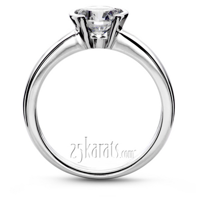 Half Bezel Set Solitaire Engagement Ring  - view 3 of 6