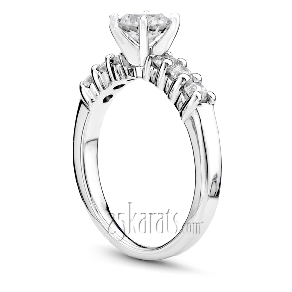 Shared Prong Low Set Diamond Bridal Ring (0.60 ct.tw)  - view 2