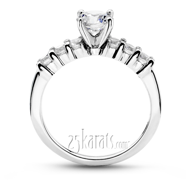 Shared Prong Low Set Diamond Bridal Ring (0.60 ct.tw)  - view 3