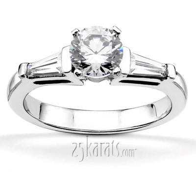 Baguette Cut Bar Set Diamond Bridal Ring (0.34 ct.tw.)