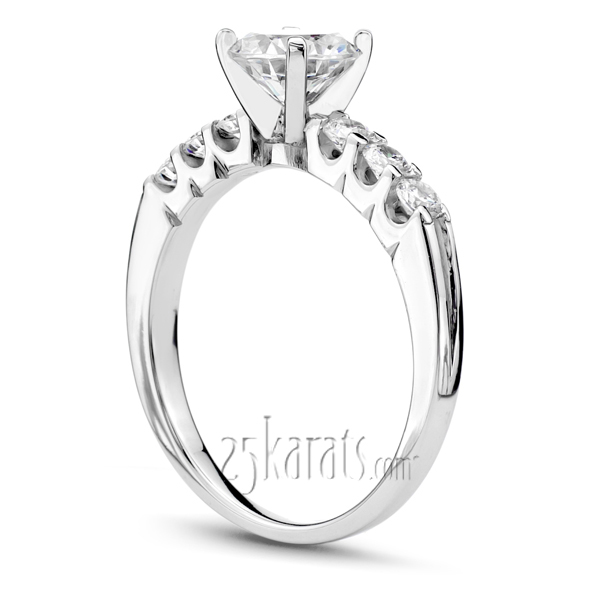 U Shaped Shared Prong Diamond Bridal Ring (0.60 ct.tw.) - view 6