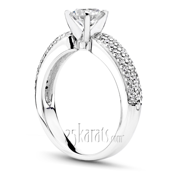  Round Cut Pave Set Diamond Bridal Ring (0.60 ct. tw.) - view 6