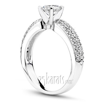  Round Cut Pave Set Diamond Bridal Ring (0.60 ct. tw.) - view 6 of 26