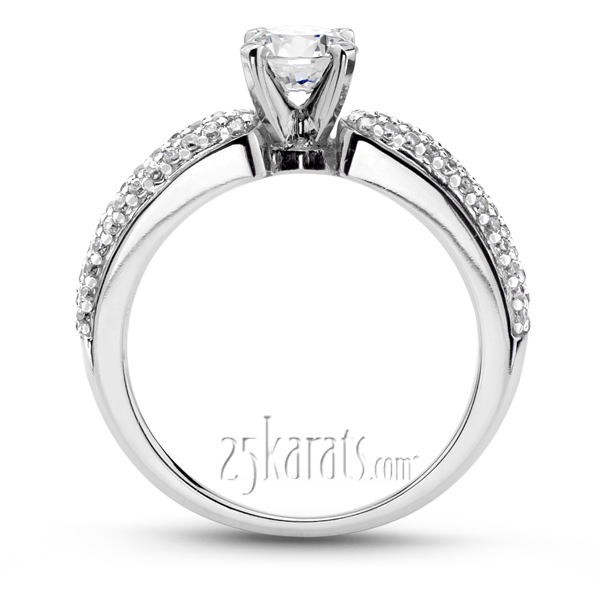  Round Cut Pave Set Diamond Bridal Ring (0.60 ct. tw.) - view 5