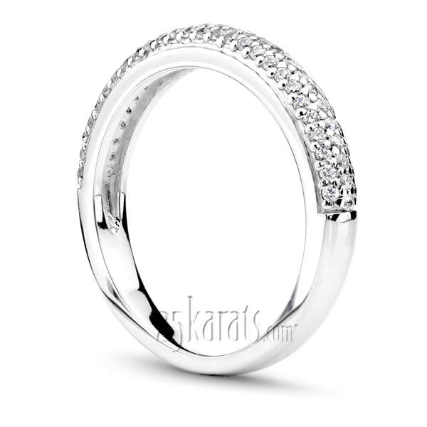 Beautiful Round Cut Pave Set Diamond Wedding Ring (0.67 ct.tw) - view 2