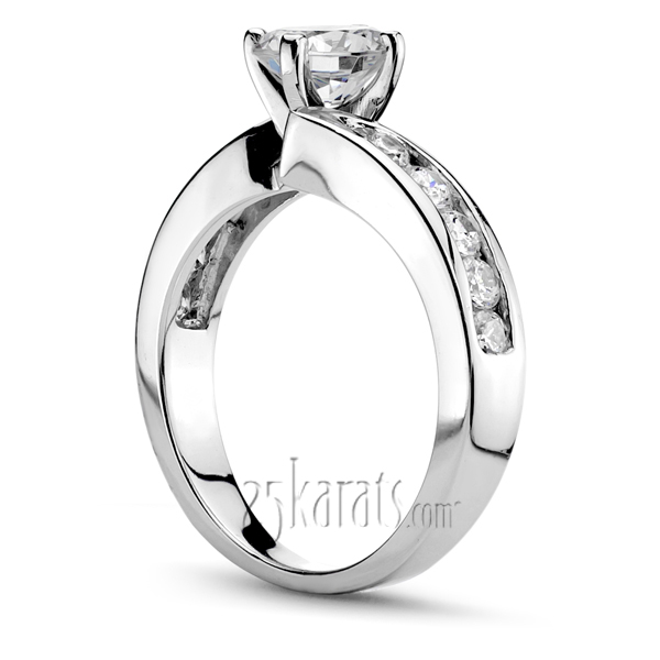 Designer By-Pass Shank Channel Set Diamond Engagement Ring (0.50 ct. tw.) - view 2