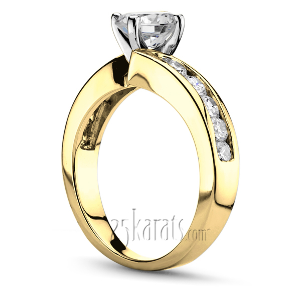 Designer By-Pass Shank Channel Set Diamond Engagement Ring (0.50 ct. tw.) - view 4