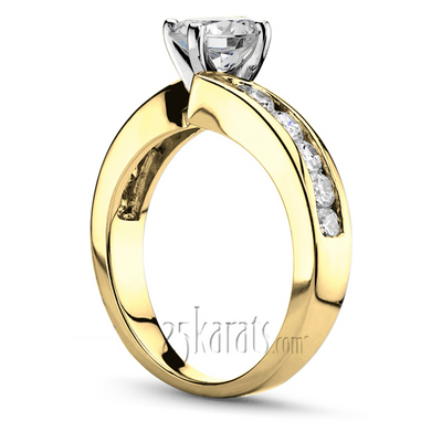 Designer By-Pass Shank Channel Set Diamond Engagement Ring (0.50 ct. tw.) - view 4 of 5