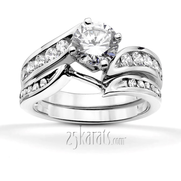 Designer By-Pass Shank Channel Set Diamond Engagement Ring (0.50 ct. tw.) - view 5