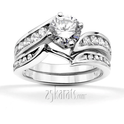 Designer By-Pass Shank Channel Set Diamond Engagement Ring (0.50 ct. tw.) - view 5 of 5