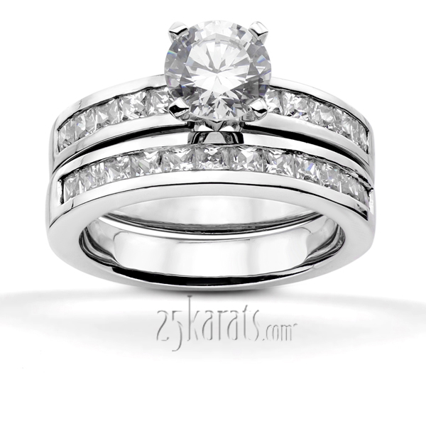 Princesss Cut Channel Set Diamond Engagement Ring (0.50 ct. tw.) - view 3