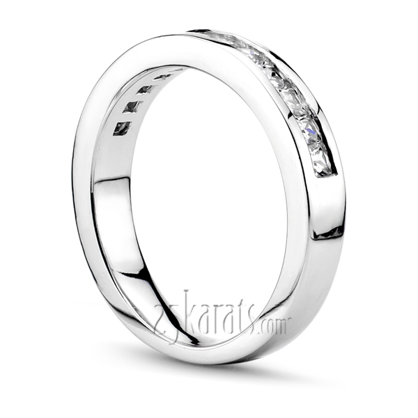 0.60 ct. Princesss Cut Channel Set Diamond Wedding Band - view 2