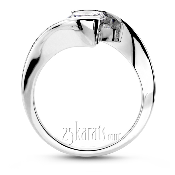 Round Cut Tension Set Solitaire Engagement Ring  - view 3